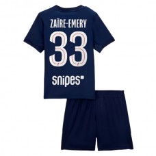 Paris Saint Germain Zaïre-Emery 33 Lasten Kotipelipaita 2025-26 Jalkapallo Pelipaidat Peliasut