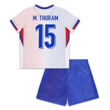 Ranska M.Thuram 15 Lasten Vieraspelipaita EM 2024 Jalkapallo Pelipaidat Peliasut