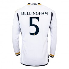 Real Madrid CF Bellingham 5 Kotipelipaita 2023-24 Jalkapallo Pelipaidat Peliasut(L/S)