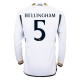 Real Madrid CF Bellingham 5 Kotipelipaita 2023-24 Jalkapallo Pelipaidat Peliasut(L/S)