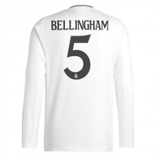 Real Madrid CF Bellingham 5 Kotipelipaita 2024-25 Jalkapallo Pelipaidat Peliasut(L/S)