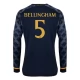 Real Madrid CF Bellingham 5 Vieraspelipaita 2023-24 Jalkapallo Pelipaidat Peliasut(L/S)
