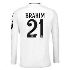 Real Madrid CF Brahim 21 Kotipelipaita 2024-25 Jalkapallo Pelipaidat Peliasut(L/S)