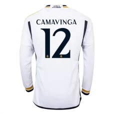Real Madrid CF Camavinga 12 Kotipelipaita 2023-24 Jalkapallo Pelipaidat Peliasut(L/S)