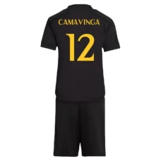Real Madrid CF Camavinga 12 Lasten Kolmas Pelipaita 2023-24 Jalkapallo Pelipaidat Peliasut