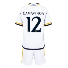 Real Madrid CF Camavinga 12 Lasten Kotipelipaita 2023-24 Jalkapallo Pelipaidat Peliasut
