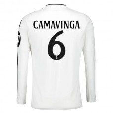 Real Madrid CF Camavinga 6 Kotipelipaita 2024-25 Jalkapallo Pelipaidat Peliasut(L/S)