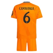 Real Madrid CF Camavinga 6 Lasten Vieraspelipaita 2024-25 Jalkapallo Pelipaidat Peliasut