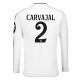 Real Madrid CF Carvajal 2 Kotipelipaita 2024-25 Jalkapallo Pelipaidat Peliasut(L/S)