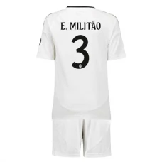 Real Madrid CF E.Militao 3 Lasten Kotipelipaita 2024-25 Jalkapallo Pelipaidat Peliasut