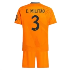 Real Madrid CF E.Militao 3 Lasten Vieraspelipaita 2024-25 Jalkapallo Pelipaidat Peliasut