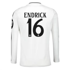 Real Madrid CF Endrick 16 Kotipelipaita 2024-25 Jalkapallo Pelipaidat Peliasut(L/S)