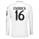 Real Madrid CF Endrick 16 Kotipelipaita 2024-25 Jalkapallo Pelipaidat Peliasut(L/S)