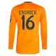 Real Madrid CF Endrick 16 Vieraspelipaita 2024-25 Jalkapallo Pelipaidat Peliasut(L/S)