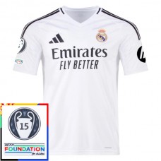 Real Madrid CF Kotipelipaita 15th Champions League With Patch 2024-25 Jalkapallo Pelipaidat Peliasut