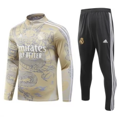 Real Madrid CF Lasten Verryttelypuku 2023-24 - 1-4 Zip Keltainen
