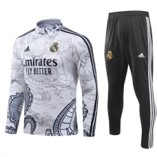 Real Madrid CF Lasten Verryttelypuku 2023-24 - 1-4 Zip Valkoinen