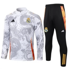 Real Madrid CF Lasten Verryttelypuku 2024-25 - 1-4 Zip Dragon Valkoinen