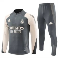Real Madrid CF Lasten Verryttelypuku 2024-25 - 1-4 Zip Harmaa