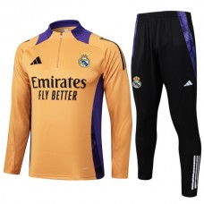 Real Madrid CF Lasten Verryttelypuku 2024-25 - 1-4 Zip Oranssi