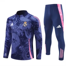 Real Madrid CF Lasten Verryttelypuku 2024-25 - 1-4 Zip Sininen