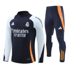 Real Madrid CF Lasten Verryttelypuku 2024-25 - 1-4 Zip Sininen