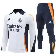 Real Madrid CF Lasten Verryttelypuku 2024-25 - 1-4 Zip Valkoinen