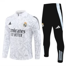 Real Madrid CF Lasten Verryttelypuku 2024-25 - 1-4 Zip Valkoinen