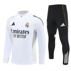 Real Madrid CF Lasten Verryttelypuku 2025-26 - 1-4 Zip Valkoinen