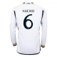 Real Madrid CF Nacho 6 Kotipelipaita 2023-24 Jalkapallo Pelipaidat Peliasut(L/S)