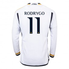 Real Madrid CF Rodrygo 11 Kotipelipaita 2023-24 Jalkapallo Pelipaidat Peliasut(L/S)