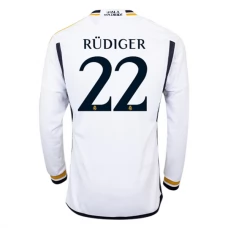 Real Madrid CF Rüdiger 22 Kotipelipaita 2023-24 Jalkapallo Pelipaidat Peliasut(L/S)