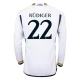 Real Madrid CF Rüdiger 22 Kotipelipaita 2023-24 Jalkapallo Pelipaidat Peliasut(L/S)