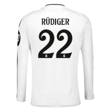 Real Madrid CF Rüdiger 22 Kotipelipaita 2024-25 Jalkapallo Pelipaidat Peliasut(L/S)