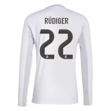 Real Madrid CF Rüdiger 22 Kotipelipaita 2025-26 Jalkapallo Pelipaidat Peliasut(L/S)