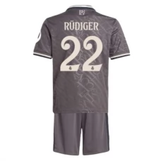 Real Madrid CF Rüdiger 22 Lasten Kolmas Pelipaita 2024-25 Jalkapallo Pelipaidat Peliasut