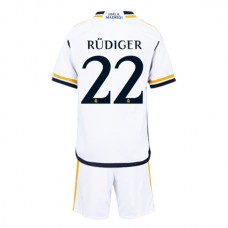 Real Madrid CF Rüdiger 22 Lasten Kotipelipaita 2023-24 Jalkapallo Pelipaidat Peliasut