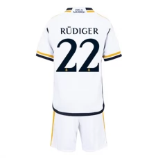 Real Madrid CF Rüdiger 22 Lasten Kotipelipaita 2023-24 Jalkapallo Pelipaidat Peliasut