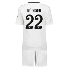 Real Madrid CF Rüdiger 22 Lasten Kotipelipaita 2024-25 Jalkapallo Pelipaidat Peliasut