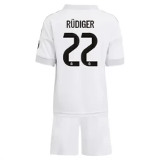 Real Madrid CF Rüdiger 22 Lasten Kotipelipaita 2025-26 Jalkapallo Pelipaidat Peliasut