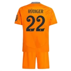 Real Madrid CF Rüdiger 22 Lasten Vieraspelipaita 2024-25 Jalkapallo Pelipaidat Peliasut
