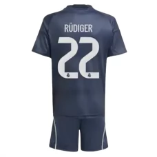 Real Madrid CF Rüdiger 22 Lasten Vieraspelipaita 2025-26 Jalkapallo Pelipaidat Peliasut