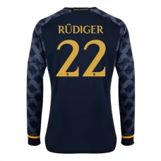 Real Madrid CF Rüdiger 22 Vieraspelipaita 2023-24 Jalkapallo Pelipaidat Peliasut(L/S)
