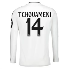 Real Madrid CF Tchouaméni 14 Kotipelipaita 2024-25 Jalkapallo Pelipaidat Peliasut(L/S)