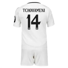 Real Madrid CF Tchouaméni 14 Lasten Kotipelipaita 2024-25 Jalkapallo Pelipaidat Peliasut
