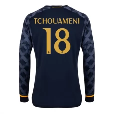 Real Madrid CF Tchouaméni 18 Vieraspelipaita 2023-24 Jalkapallo Pelipaidat Peliasut(L/S)