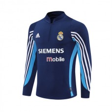 Real Madrid CF Treeni Collegepaita 2003-04 - 1-4 Zip Retro Sininen