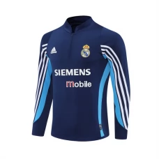 Real Madrid CF Treeni Collegepaita 2003-04 - 1-4 Zip Retro Sininen