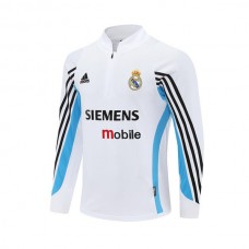 Real Madrid CF Treeni Collegepaita 2003-04 - 1-4 Zip Retro Valkoinen
