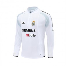 Real Madrid CF Treeni Collegepaita 2004-05 - 1-4 Zip Retro Valkoinen